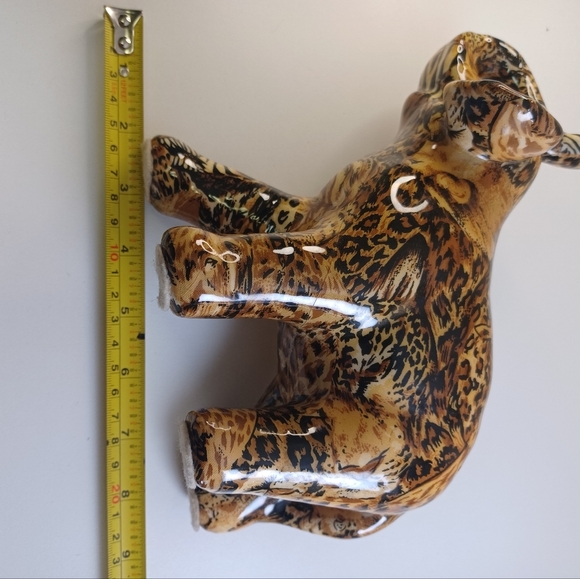 La Vie Vintage Ceramic Glazed Animal Print Patchwork Elephant Figurine - Picture 8 of 10